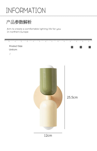 Nordic Wall Lamp LED Simple Macaron wall light Home Indoor Lights Bedroom Bedside Study Living Room Decoration Lighting Fixtures