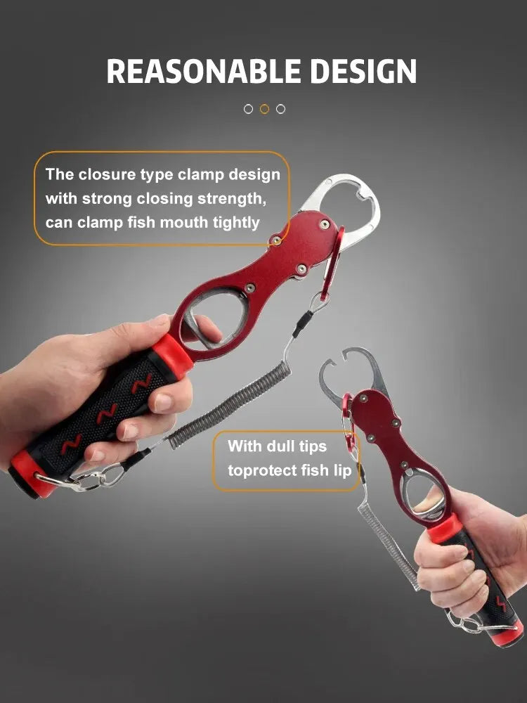 Fishing Lip Gripper Fish Plier Hand Grip Portable Aluminum Alloy Fishing Grip Hook Gripper With Weight Scale Fishing Accessories