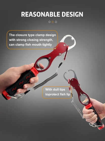 Fishing Lip Gripper Fish Plier Hand Grip Portable Aluminum Alloy Fishing Grip Hook Gripper With Weight Scale Fishing Accessories
