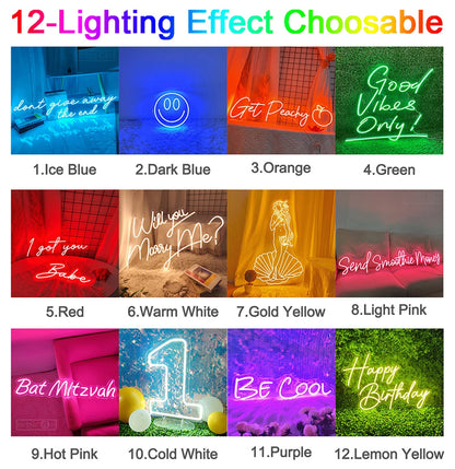 Custom Neon Sign Led Name Light for Kids Name Custom Signs Teenage Gift Led Neon Sign for Wall Decor Bedroom Decor Personalized