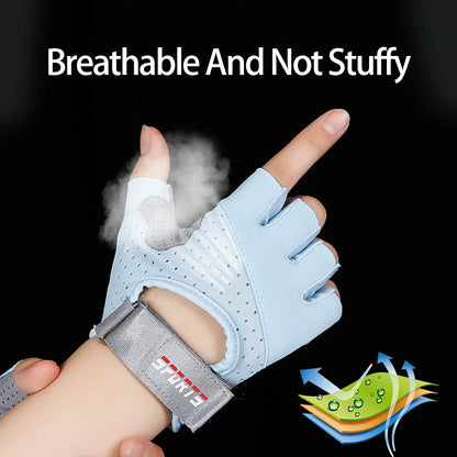 Fitness Yoga Gloves for Men Women Gym Hiking Summer Ice Silk Breathable Gloves Cycling Anti Slip Exercise Weightlifting Gloves