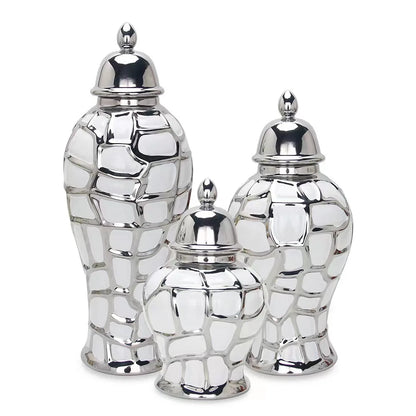 home decor vases Ceramic electroplated general jar Nordic flower vase handicraft decoration foyer soft decoration storage jars