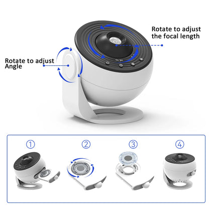 Galaxy Star Projector 360° Rotation Planetarium Night Light HD Projection with Timer for Bedroom Home Theater Ceiling Decor