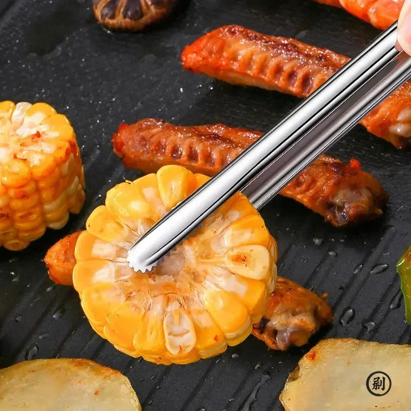 Super Grip Non-Slip Kitchen Tongs - Wide-Tip Stainless Steel Design for Effortless Cooking, Grilling & Serving
