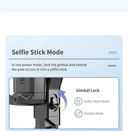 360 Rotation Following Shooting Mode Gimbal Stabilizer Selfie Stick Tripod Gimbal Phone Smartphone Live Photography