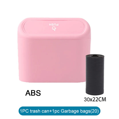 1/2/3Pcs Car Trash Can (with Lid) Contains 60 (300) Garbage Bags, Small Car Trash Can, Leak-proof Mini Car Accessories