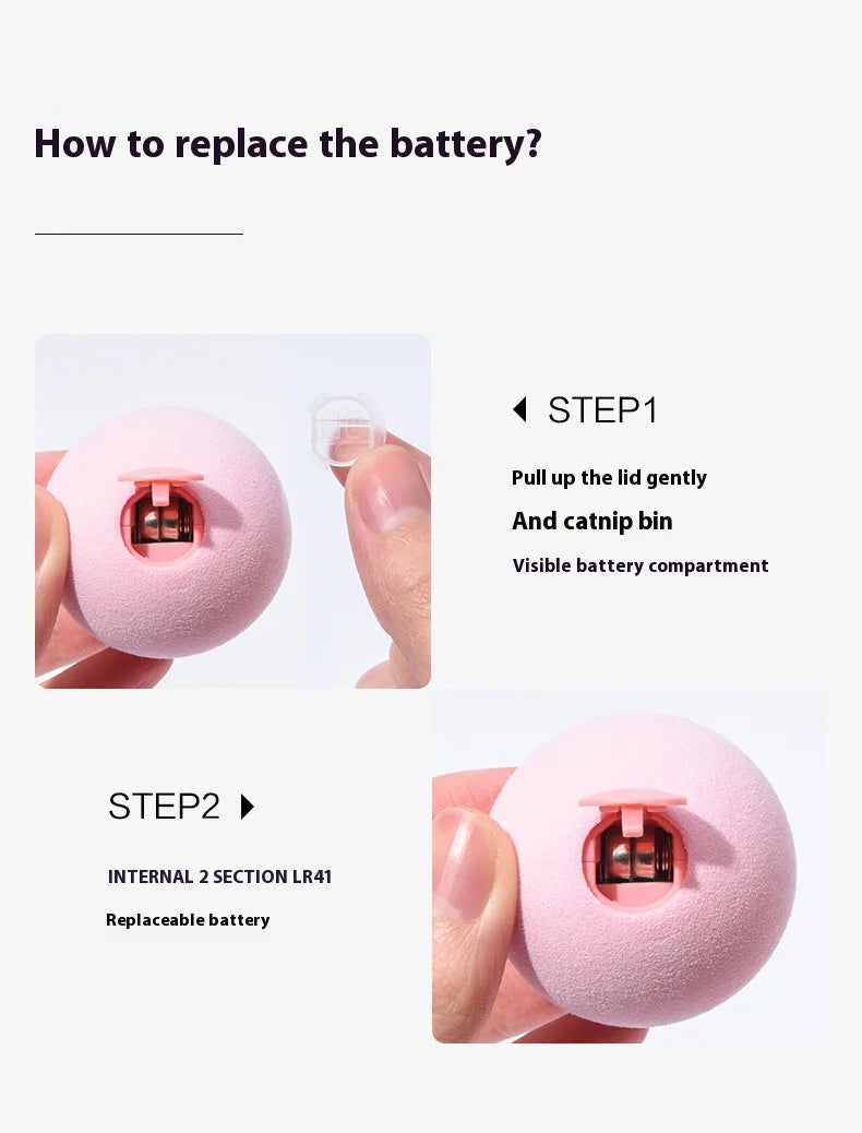 Interactive Ball Smart Cat Toys Plush Electric Catnip Training Toy Kitten Touch Sounding Pet Product Squeak Toy Ball