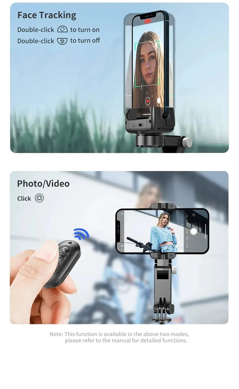 360 Rotation Following Shooting Mode Gimbal Stabilizer Selfie Stick Tripod Gimbal Phone Smartphone Live Photography