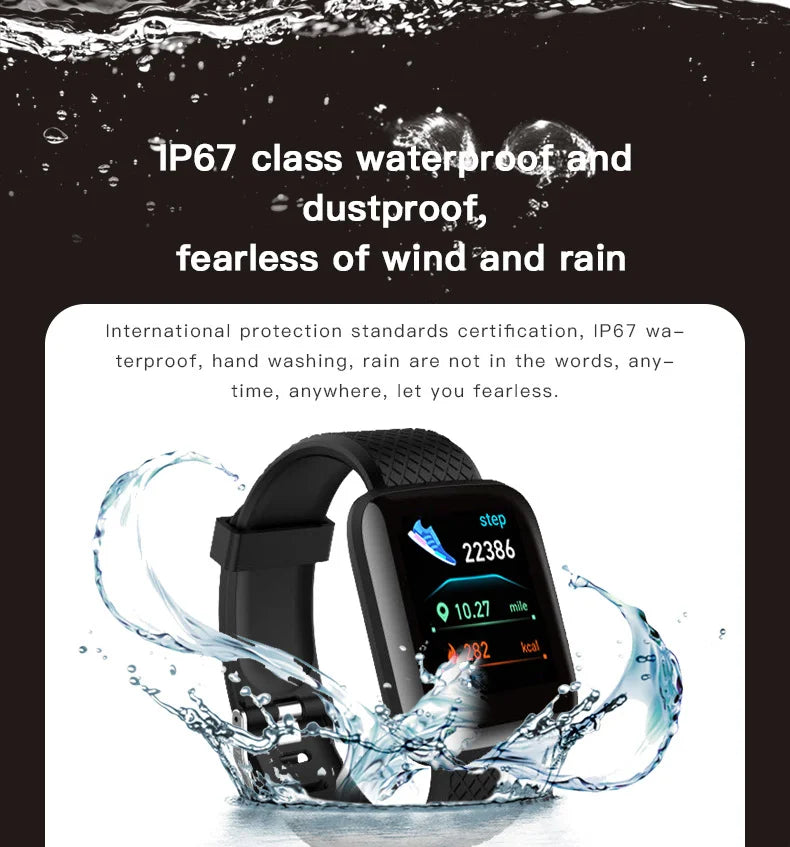 HOMEFISH Smart Fitness Tracker Bracelet with Color Screen Health Reminders Exercise Step Counting Information Notifications