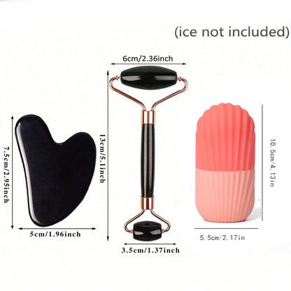 1/2/3pcs Ice Face Roller Facial Skincare Ice Roller Set,Facial Roller GuaSha FaceTool Set,Face Massage Roller Lifting Contouring