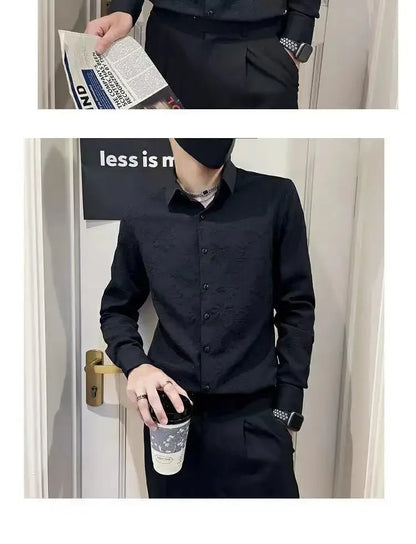 Shirts And Blouses For Men White Man Tops Plain Graphic Floral Clothing Korean Style Designer Fashion S Elegant Cheap Brand Cool
