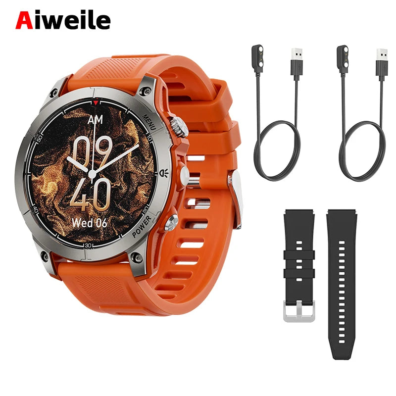 Smart Watch Man Fitness Tracker Miltary Connected NFC Compass Aiweile AW45 Sport Bluetooth Call Siri Dialing Korean Hebrew Games