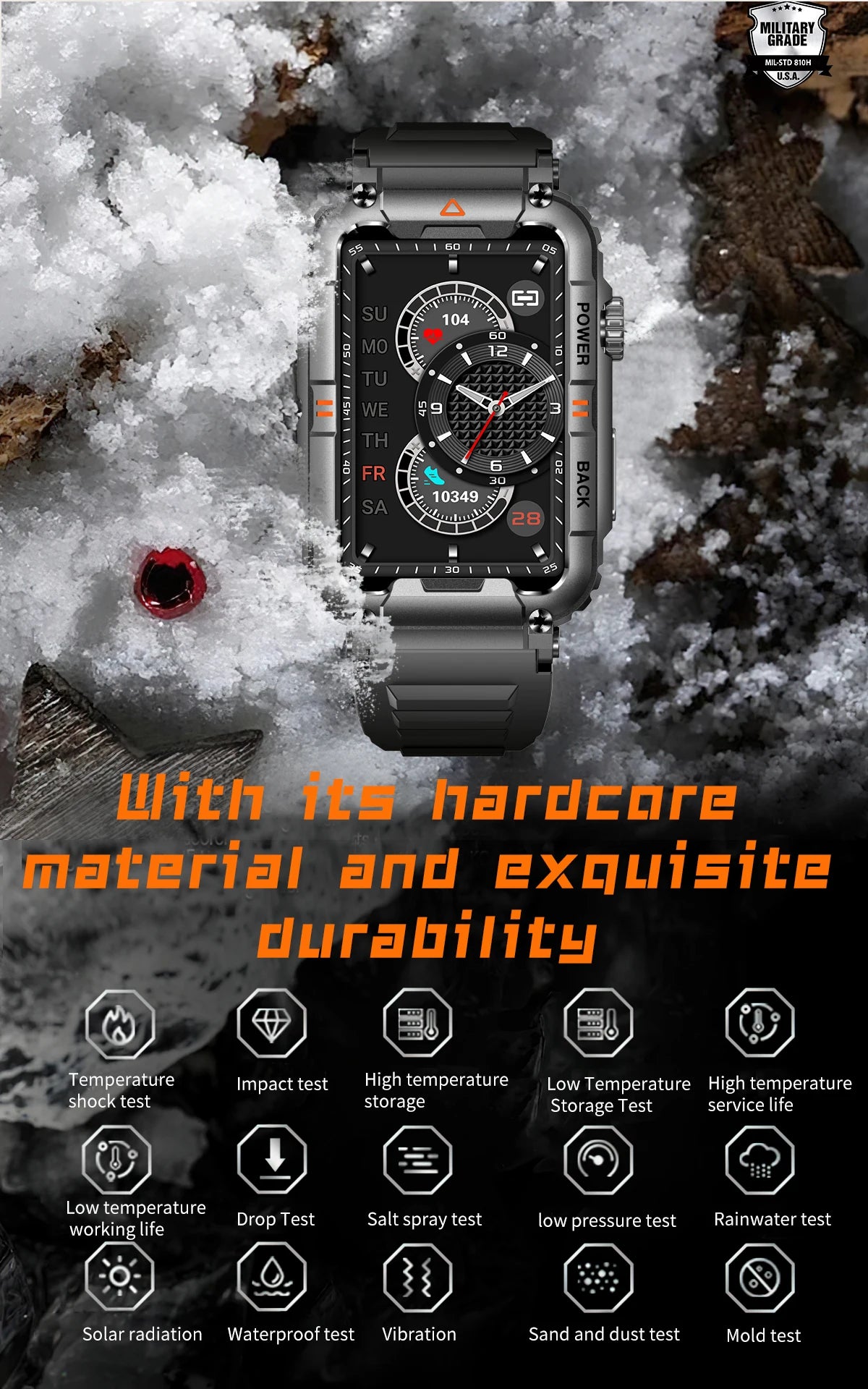 2026 Fitness Tracker Smart Watch for Men and Women with Heart Rate Sleep Monitor 100+ Sports Modes IP67 Waterproof Smartwatches