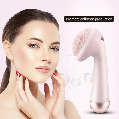 Rechargeable Electric Silicone Facial Cleansing Brush – Waterproof Vibration Massage Tool for Deep Pore Cleansing
