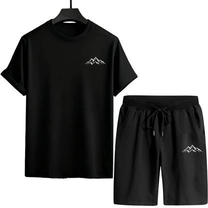 Mens Tracksuit Print Casual Training Clothing Outdoor Fitness Sports Jogging Streetwear 2026 Single Piece T-shirt Shorts Summer