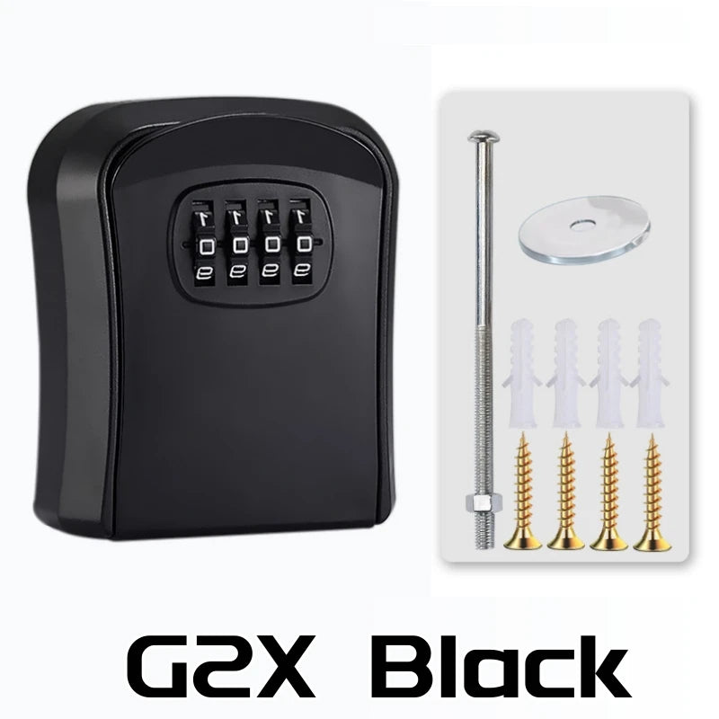 Wall Mount Key Lock Box 4 Digit Password Code Security Lock No Key for Home Office Key Safe Secret Storage Box Organizer