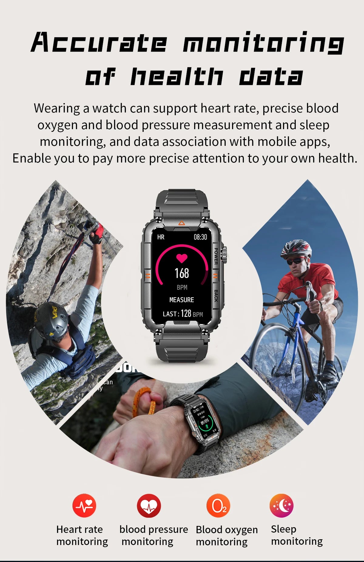 2026 Fitness Tracker Smart Watch for Men and Women with Heart Rate Sleep Monitor 100+ Sports Modes IP67 Waterproof Smartwatches