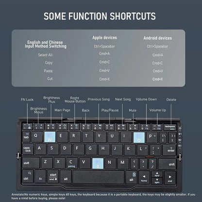 Foldable Bluetooth Keyboard with Magnetic Stand Aluminum Alloy Mini Folding Keyboard Rechargeable Keyboard for Tablet,iPad