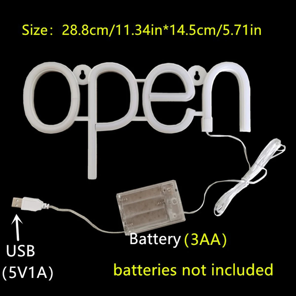 Business Sign Open Neon Sign LED Night Light Hanging Window Shop Cafe Bar Restaurant Decoration Personalized Neon Lamp Gifts