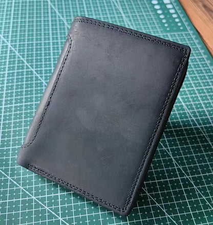 Genuine Leather Wallet for Men Mini Money Bags Short Purse Credit Card Holder Cash Coin Pocket Male Small Solid Standard Wallets