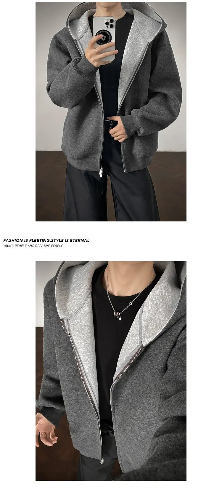 Plus Size Zip Up Hoodie for Men Women | Full Zipper Front Oversized Sweatshirt, Soft (M-5XL) | Casual Comfort Autumn Clothing