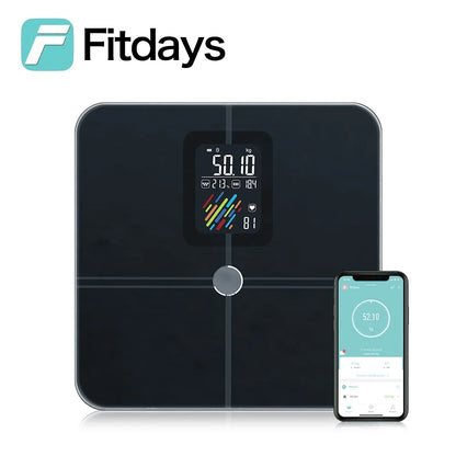 Fitdays Smart 8 Electrodes Body Fat Weight Scale, Human Bioimpedance Scale, Body Composition Scale