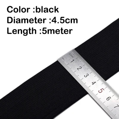 5Meters Sewing Elastic Band Heavy Stretch High Elasticity Knit Elastic Band for Sewing Waistband Elastic White black 10-60MM