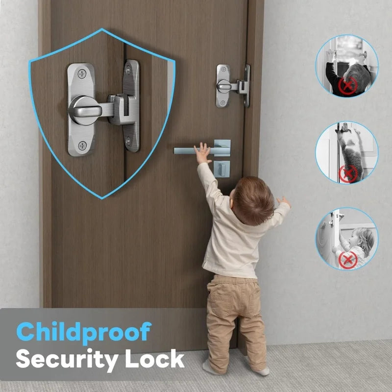 90/180 Degree Flip Door Lock Home Security Sliding Door Latch Small Gate Latches Hardware Anti-theft Lock Zinc Alloy Door Bolts