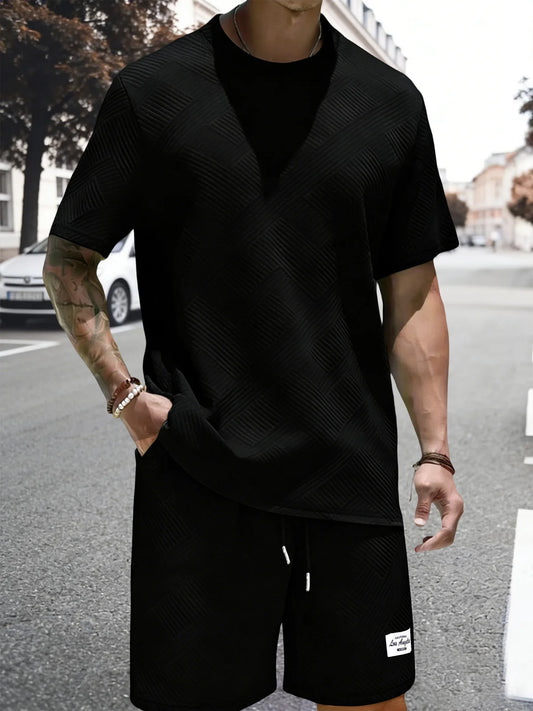 Men's Casual T-shirt+shorts Suit Set Men Male Luxury Tracksuit Outfit Summer Oversized Tracksuit 2 Piece Set Men's Clothing