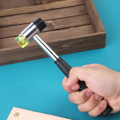 1PC 25mm Double Face Soft Tap Rubber Hammer Multifunctional Hand Tool with Hard Plastic & Non-Slip Grip for Precision Work