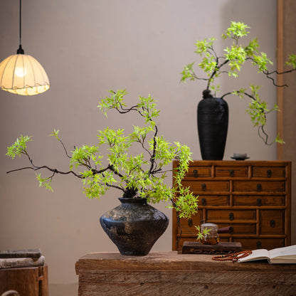Artificial Green Plants To Welcome Guests Pine Maple Leaves Fake Flower New Chinese Style Simulated  Bonsai Flower Decorations