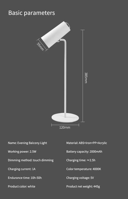 Sunset Eye Protection Table Lamp  USB Touch Dimming Reading Light for Study Flashlight Bedroom Bedside Decor Photo Desk Lamps