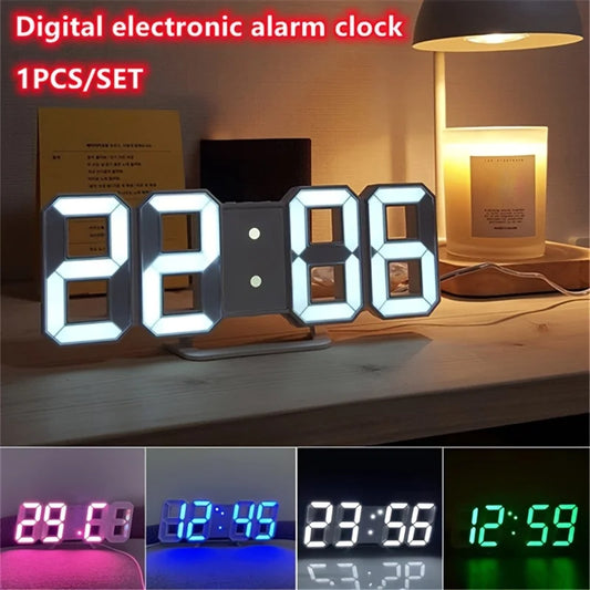 3D Digital Alarm Clock Wall mounted Desktop Creative LED Electronic Clock High end Decorative Clock for Living Room