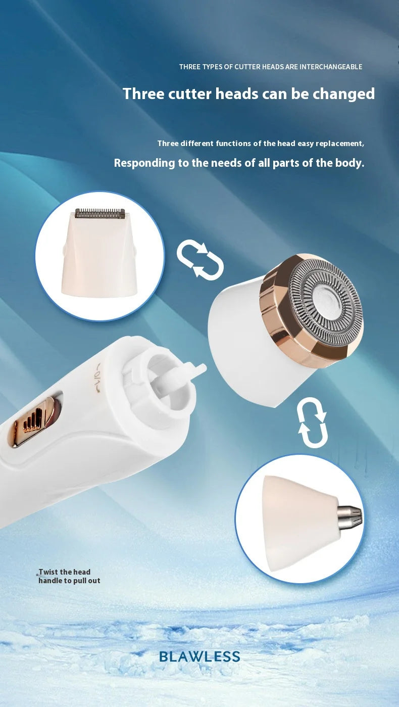 Electric Hair Trimmers for Women Waterproof Razor Painless Private Body Hair Removal Device shaver Bikini Arm Leg Face Shaving