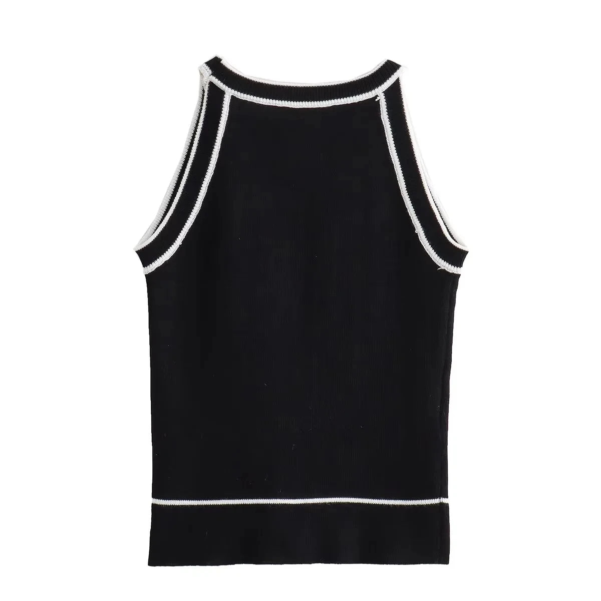 MUJER Black Knit Tank Tops for Women Sleeveless Crop Top Woman off Shoulder Knitted Women's Vest top youthful women's Tops