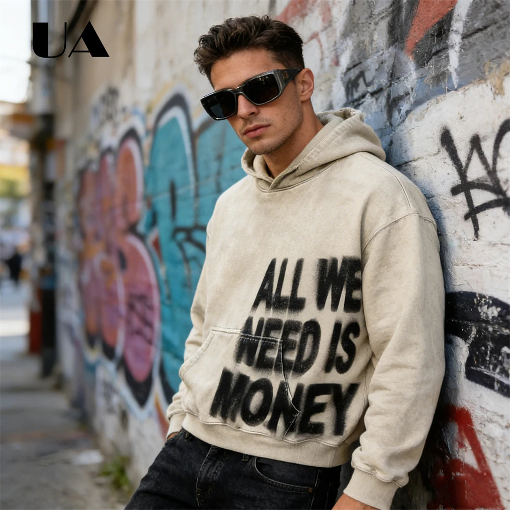 UA All We Need is Love New Hoodies for Men S-4XL Casual Street Wear Spring Autumn New Chic Outfit Hoodies Pullover