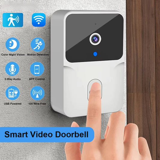 2026 Wireless Smart Video Doorbell, 2.4G WiFi Home Security Camera, 2-way Audio, Night Vision, Battery, Secure Home Monitoring