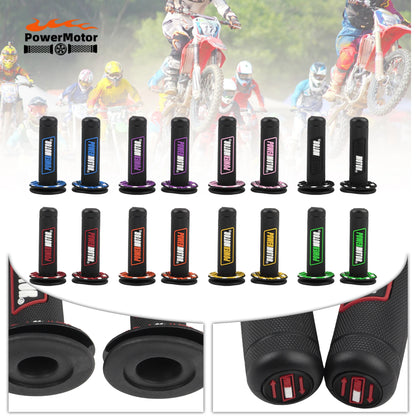 Motorcycle Rubber Grips Powermotor 7/8" 22mm 24mm Handlebar Protection Motocross Dirt Bike Gel Hand Grip Universal Accessories