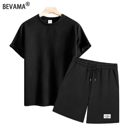 Men's Casual T-shirt+shorts Suit Set Men Male Luxury Tracksuit Outfit Summer Oversized Tracksuit 2 Piece Set Men's Clothing