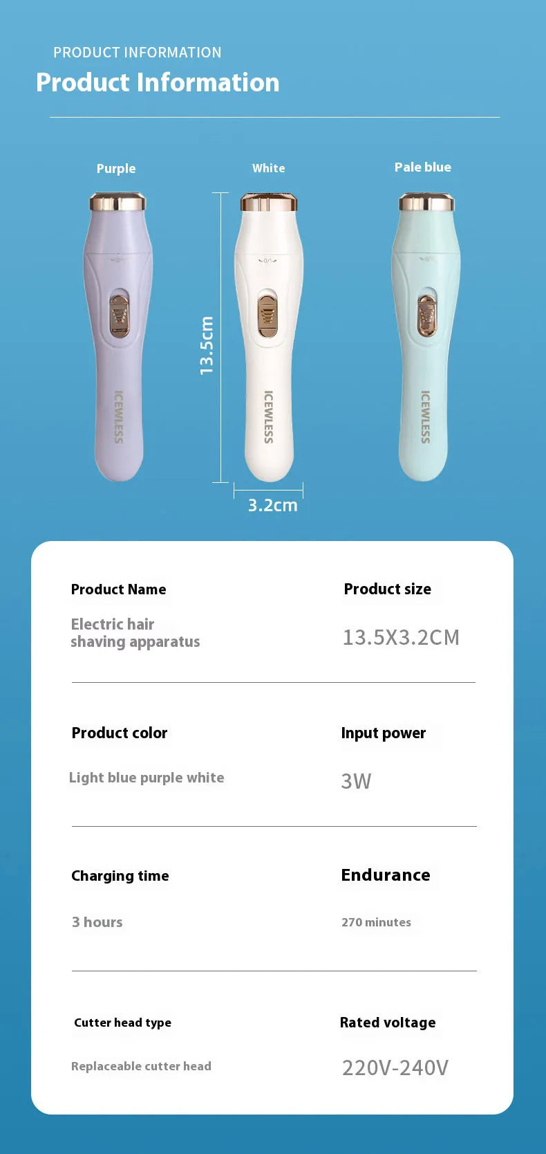 Electric Hair Trimmers for Women Waterproof Razor Painless Private Body Hair Removal Device shaver Bikini Arm Leg Face Shaving