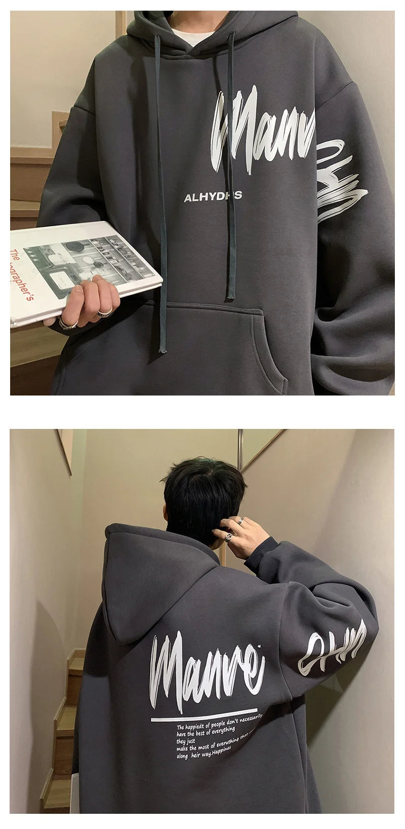 Men's Oversized Hoodie White With Hat 5XL Hoodies Oversize for Men Funny Letter Print Man Casual Wear Hoody Male Sweatshirt
