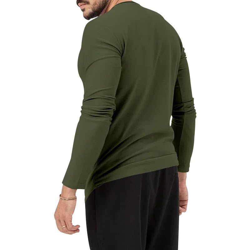 Mens Gym Workout Slim Fit Long Sleeve T-Shirt Performance Athletic Shirts Running Fitness Tee Loungewear Casual Crewneck Tops