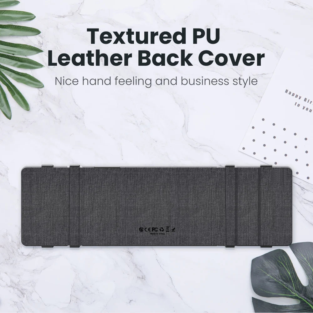 Foldable Bluetooth Keyboard with Touchpad Wireless Folding Keyboard with PU Leather for iOS Android Windows,Support 3 Devices
