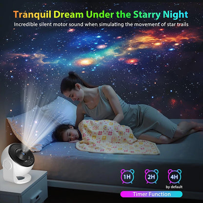 Galaxy Star Projector 360° Rotation Planetarium Night Light HD Projection with Timer for Bedroom Home Theater Ceiling Decor
