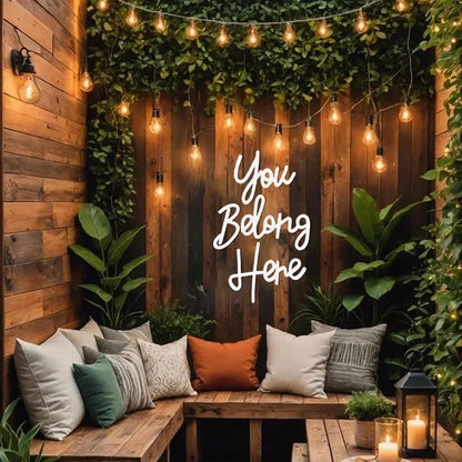 Led Neon Light For Classroom Decor,Bedroom Dorm,Office,Game Room,Man Cave,Party，You Belong Here Neon Sign For Wall Decor.
