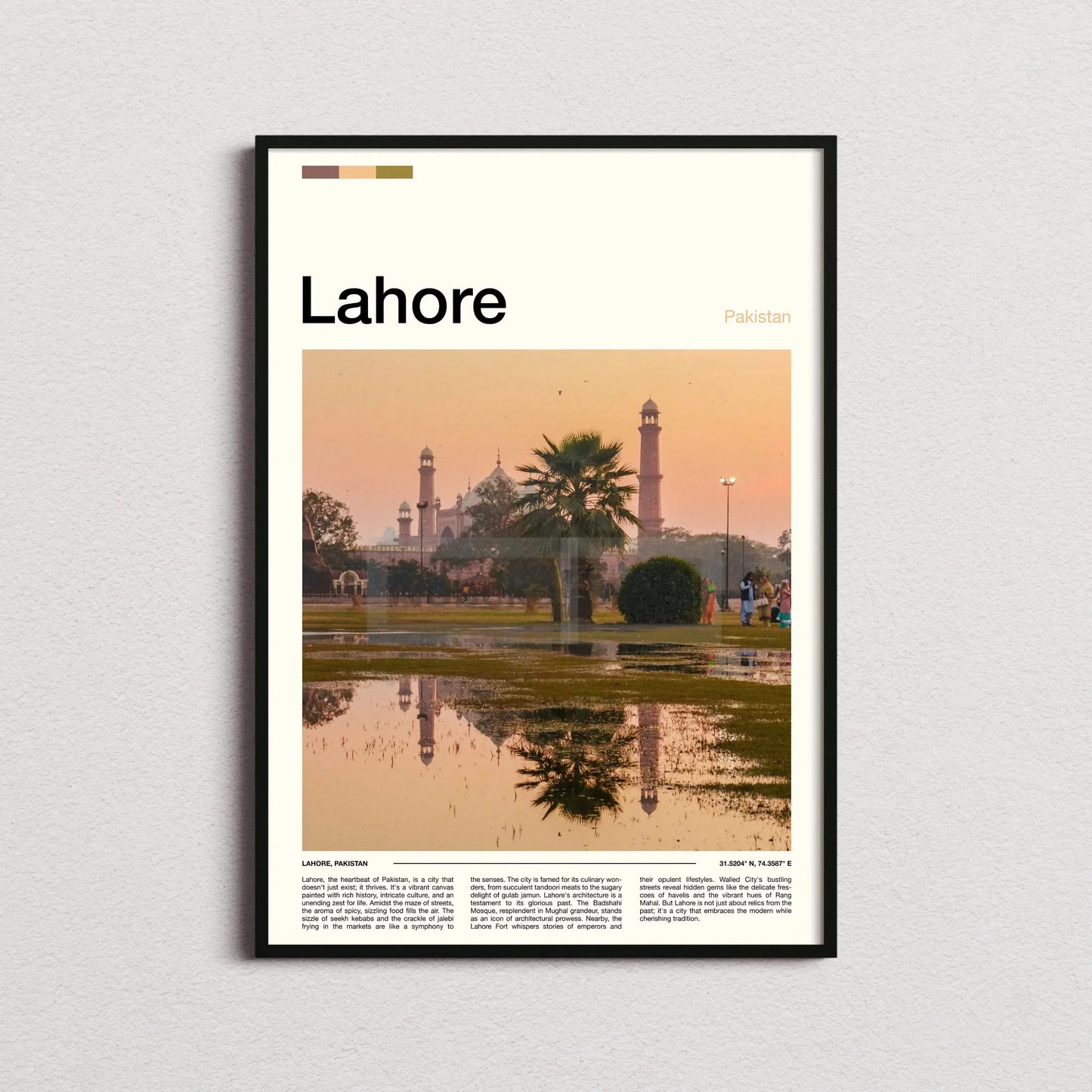 Canvas Painting Wall Art Pictures Asia Pakistan Travel Posters Lahore Karachi City Landscape Prints Home Room Modern Decor Gift