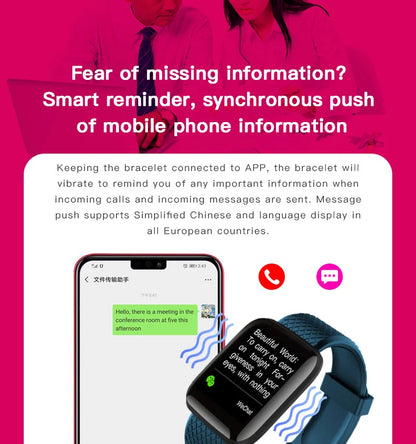 HOMEFISH Smart Fitness Tracker Bracelet with Color Screen Health Reminders Exercise Step Counting Information Notifications