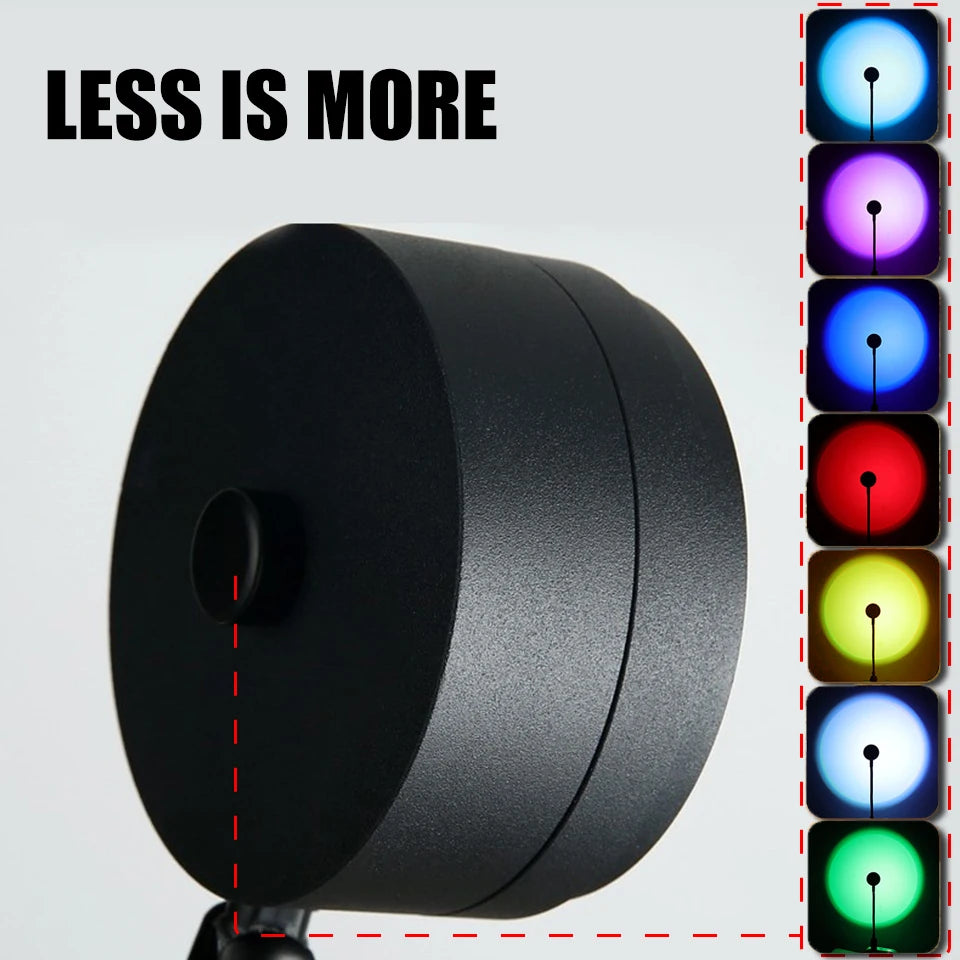 USB Sunset Lamp LED Rainbow Neon Night Light Projector Photography Wall Atmosphere Lighting for Bedroom Room Decor Nightlights