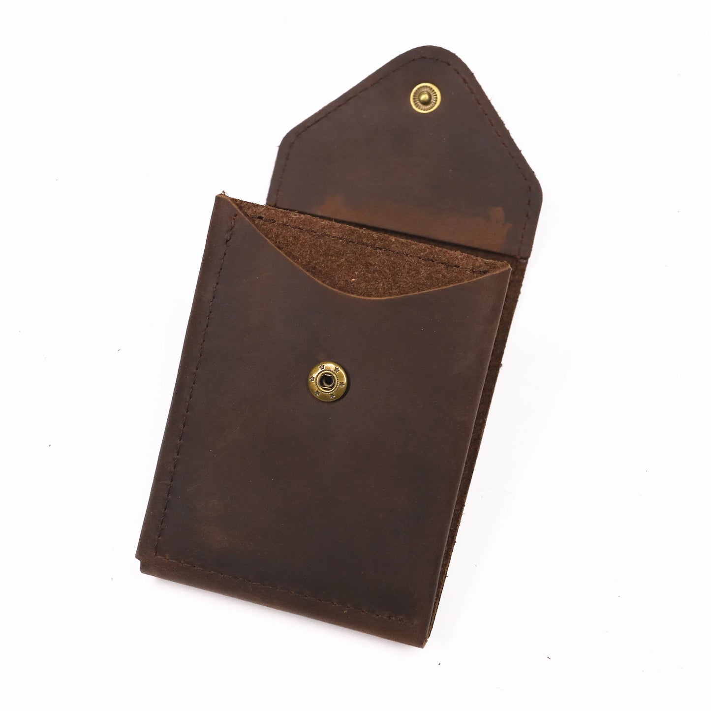 Genuine Leather Wallet For Men Male Real Cowhide Short Slim Minimalist Men's Cash Wallet Credit Card Holder With Flap Closure