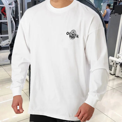 Men's Gym Sporting Clothing Male Fashion Bodybuilding Fitness Workout Long Sleeve T-Shirt Running Sweatshirt Casual Tees Tops